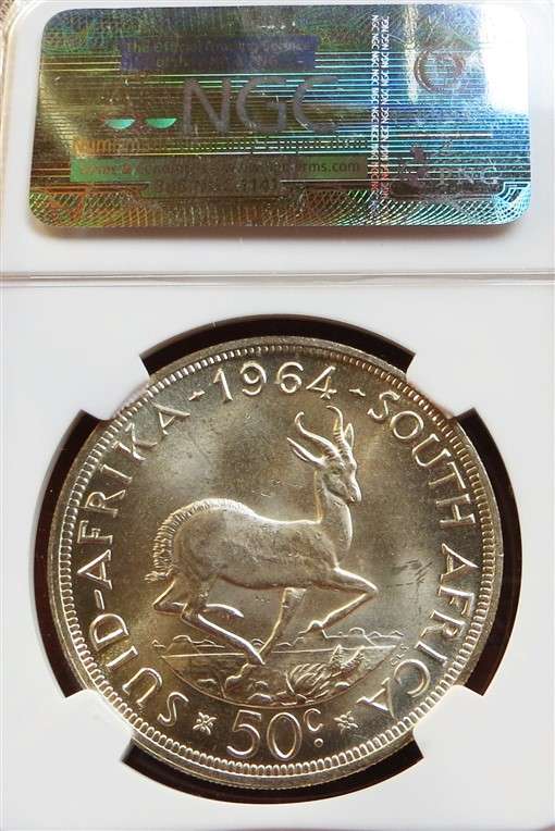 1964 5 Shillings Crown Silver NGC MS64