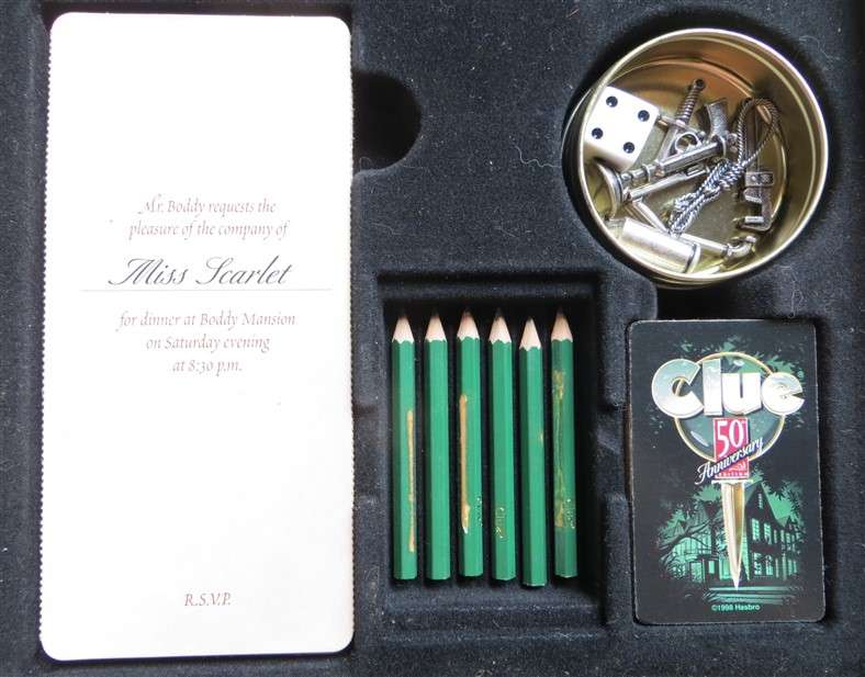 50th Anniversary Edition of Clue in Tin with Metal Murder Weapons & Players