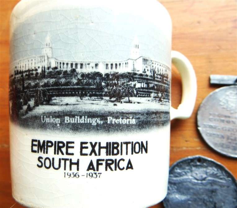 1936-37 Empire Exhibition Mug + 2 x 1937 Medallions - All for 1 Bid