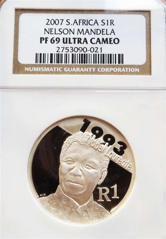 2007 Nelson Mandela R1 Silver NGC PF69UC High Grade