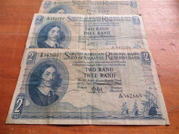 2 x Rissik R2 Notes + 1 x MH De Kock Note - Used