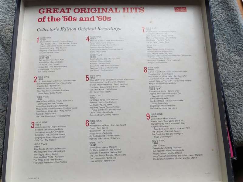 Music 0f the 50's & 60's - 9 x Vintage Vinyl LP Box Set - VG
