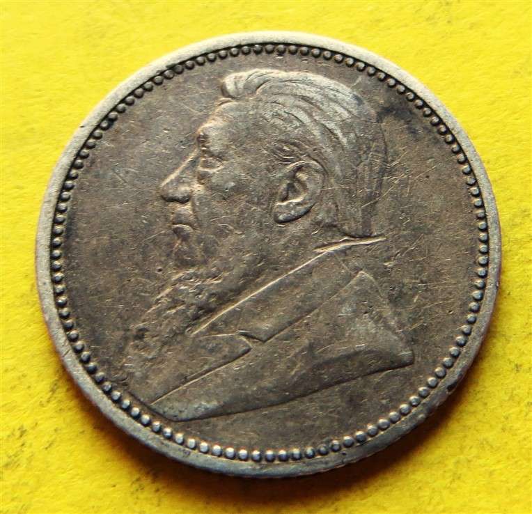 1895 ZAR 0.925 Silver 6d Six Pence Coin