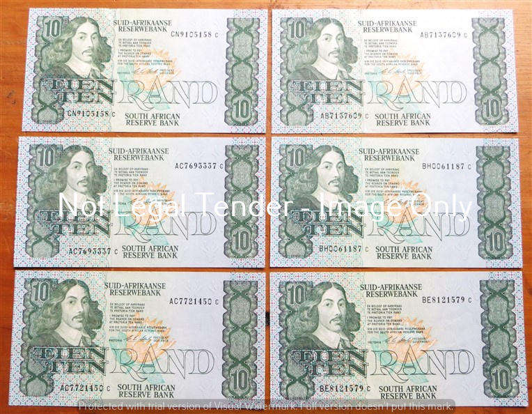 6 x Stals R10 Notes - Bid per Note