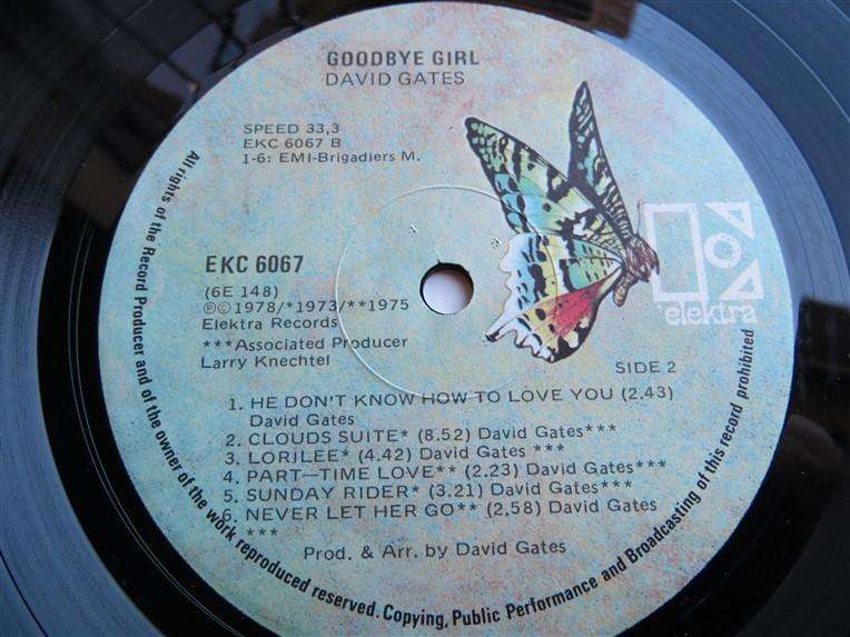 David Gates - Goodbye Girl - Vintage Vinyl LP VG