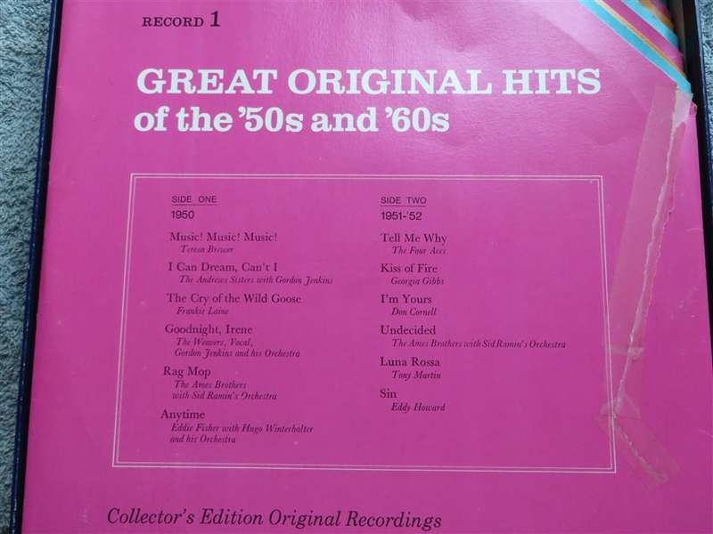 Music 0f the 50's & 60's - 9 x Vintage Vinyl LP Box Set - VG