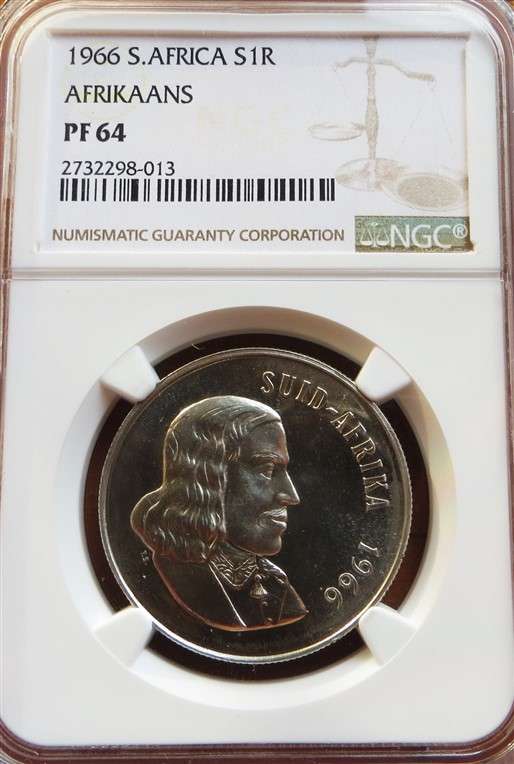 1966 Afrikaans R1 Silver NGC PF64