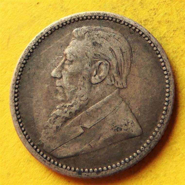 1895 ZAR 0.925 Silver 6d Six Pence Coin