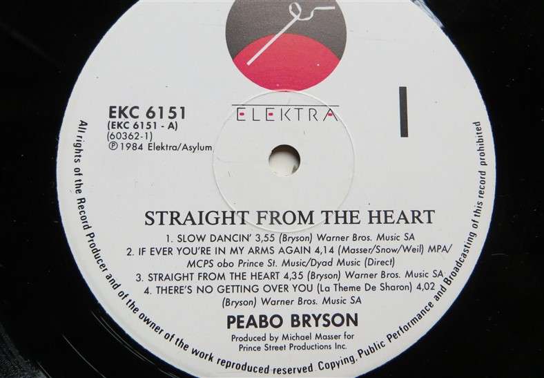 Peabo Bryson - Straight From the Heart - Vintage LP - VG