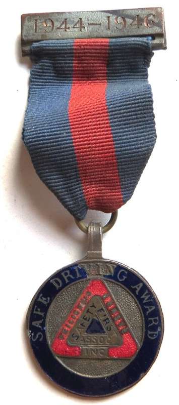 1944-46 Safe Driving Numbered Medallion