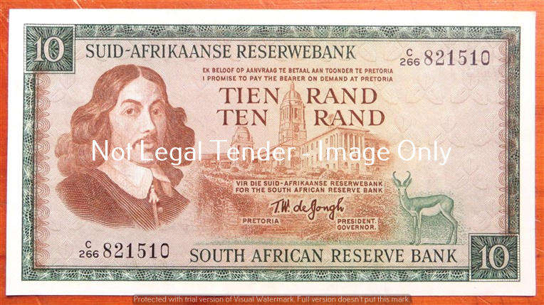 T.W De Jongh R10 Note C266 #821510