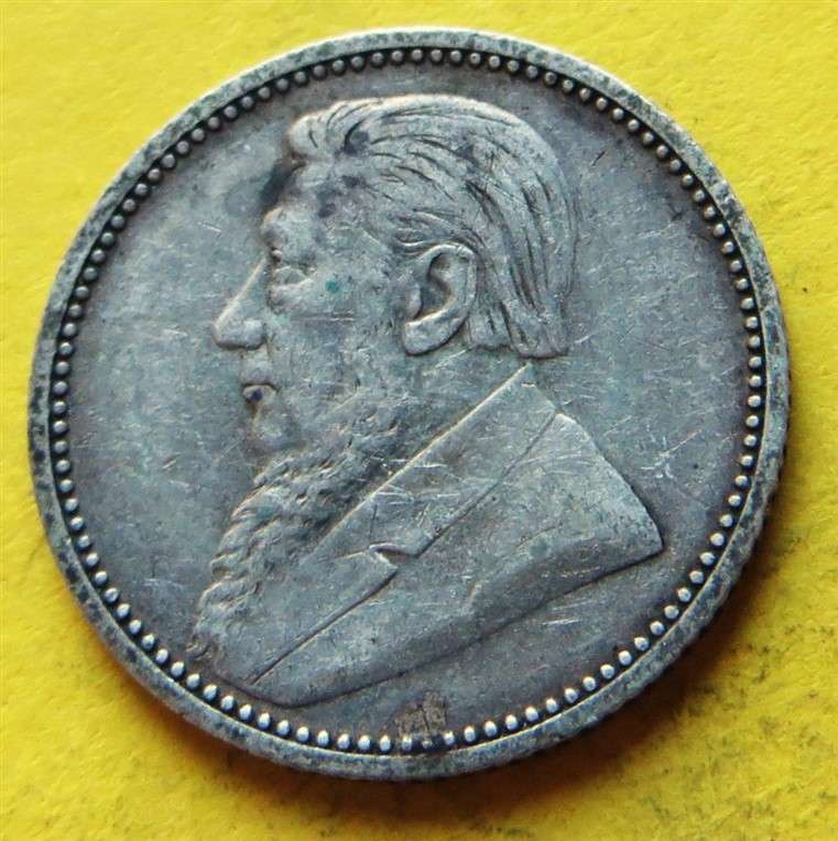 1895 ZAR 0.925 Silver 6d Six Pence Coin