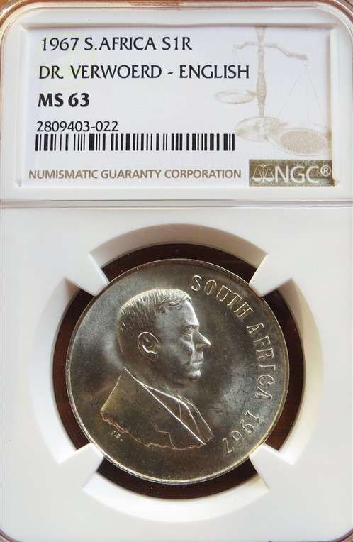 1967 English Dr.Verwoerd R1 Silver NGC MS63