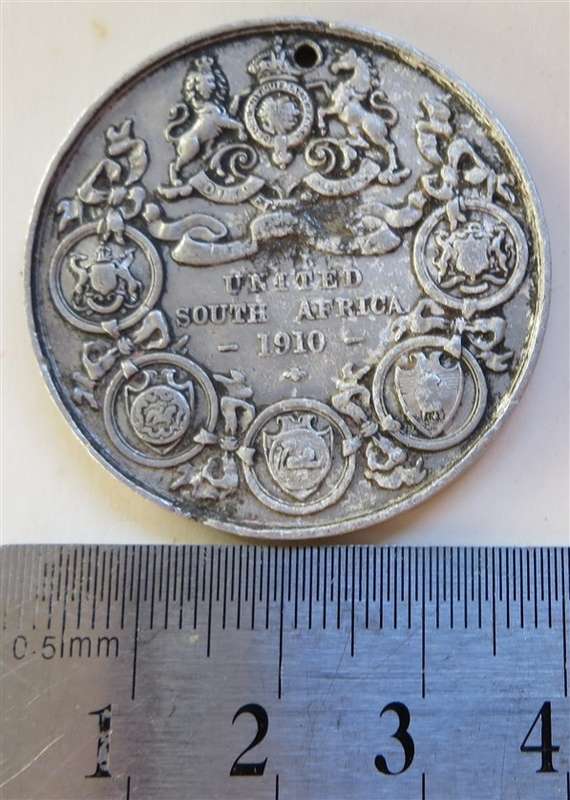 1910 Union of South Africa - Prince & Princess of Wales Medallion
