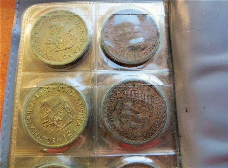 Pennies Album - 16 of 32 pockets with SA Pennies Collection - 1 Bid for All