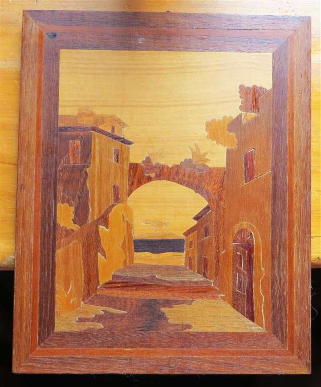 Vintage Wood Inlay Artwork