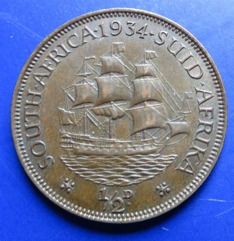 1934 Union Half Penny 1/2d