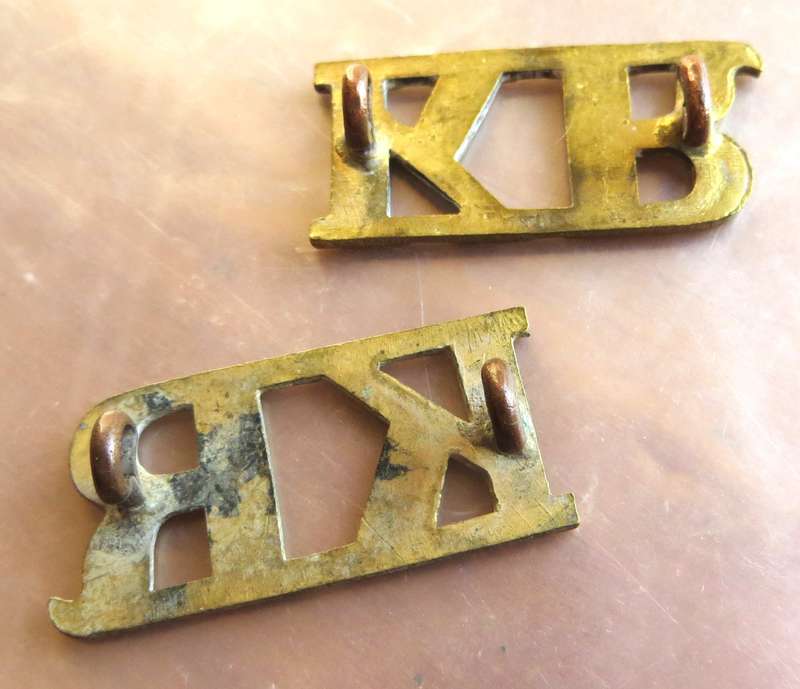 KR - Kimberley Regiment Shoulder Title Badges Pair