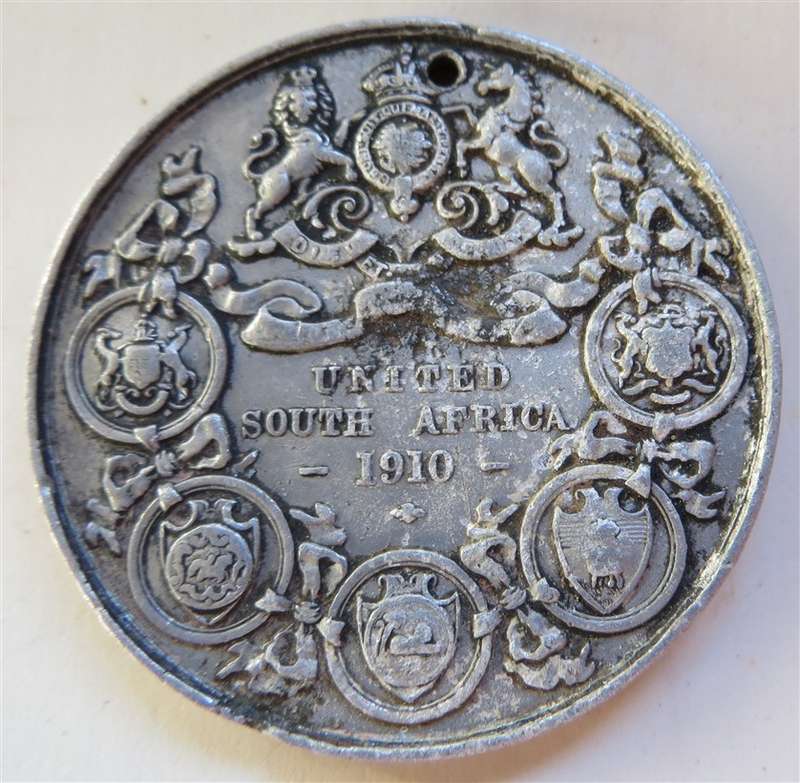 1910 Union of South Africa - Prince & Princess of Wales Medallion