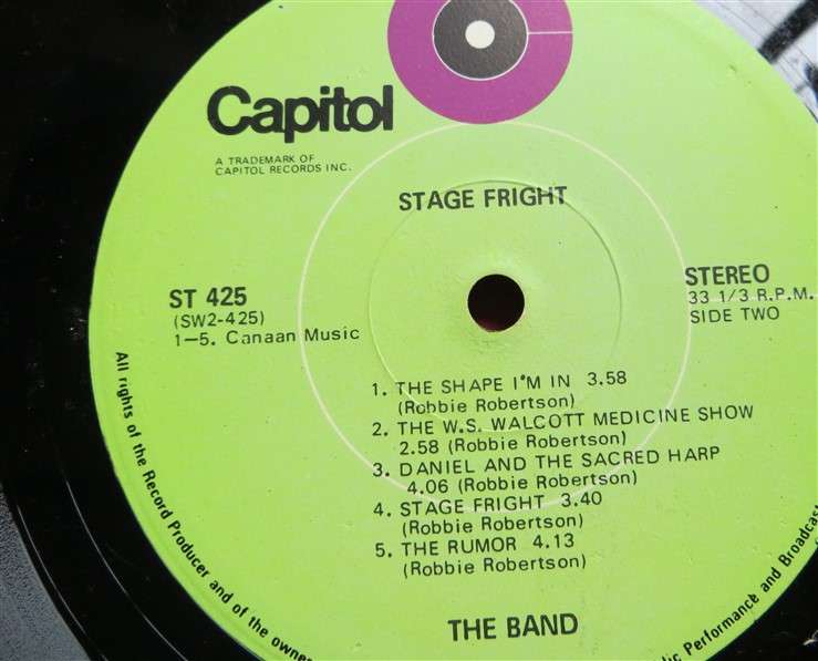 Stage Fright - The Band - Vintage Vinyl LP - VG
