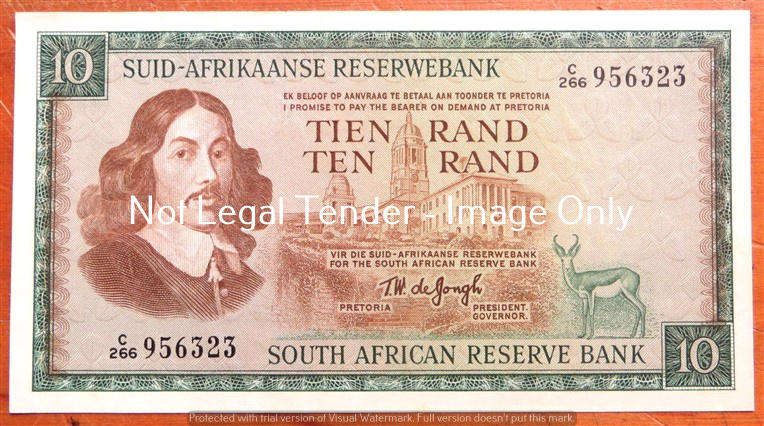 T.W De Jongh R10 Note C266 #956323