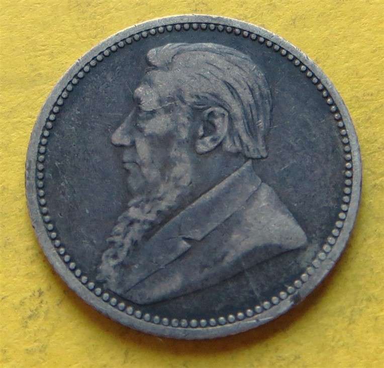 1895 ZAR 0.925 Silver 6d Six Pence Coin