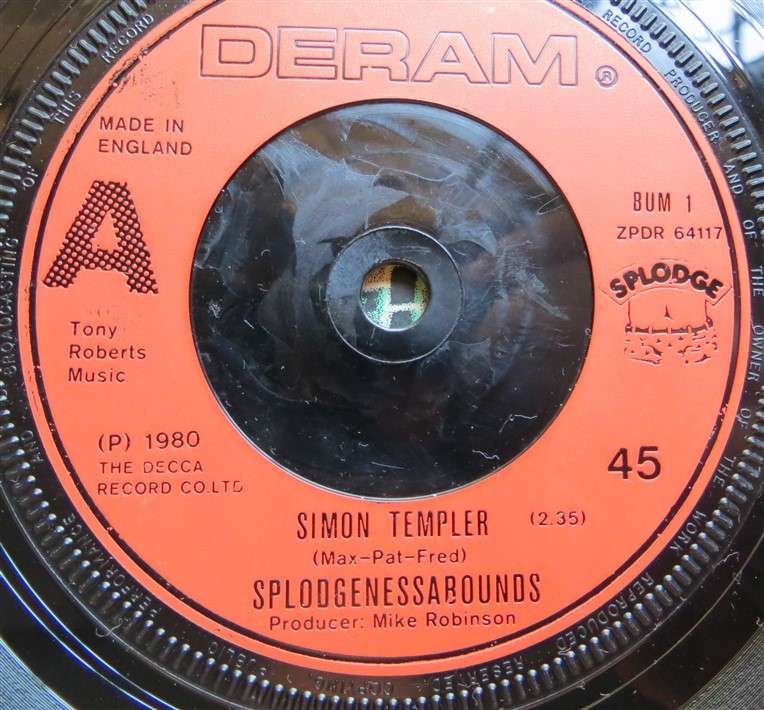 Splodgenessabounds - Simon Templar Vinyl 7 single