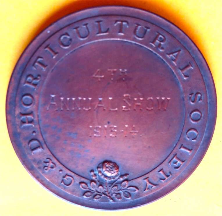1913-14 G. & D. Horticultural Society Medal - 4th Annual Show