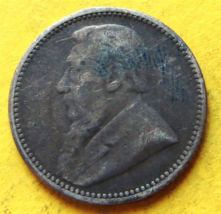 1895 ZAR 0.925 Silver 6d Six Pence Coin
