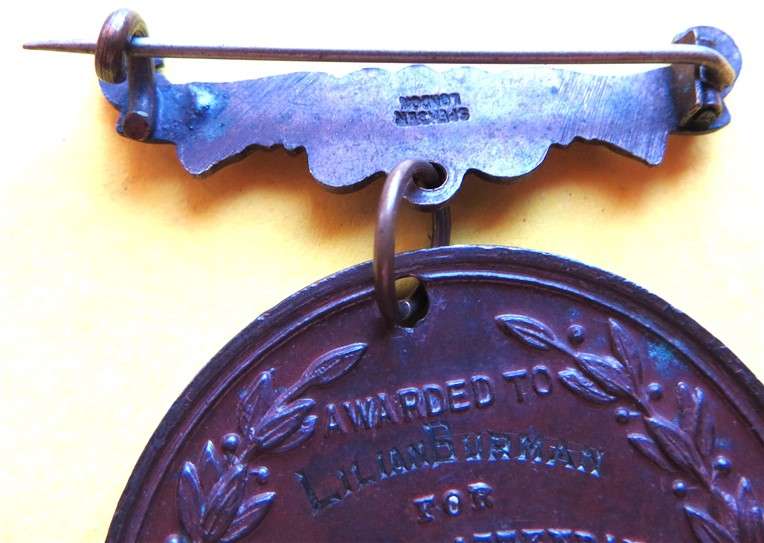 1901 School Board of Walthamstow Medal - 38mm with Pin Clasp - Spencer & Co.