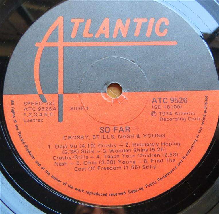Crosby,Stills,Nash & Young - So Far - Vintage Vinyl LP VG