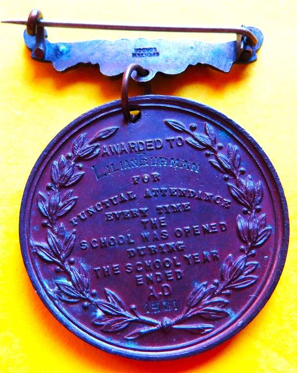 1901 School Board of Walthamstow Medal - 38mm with Pin Clasp - Spencer & Co.