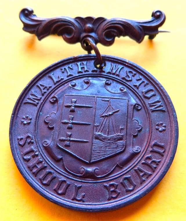 1901 School Board of Walthamstow Medal - 38mm with Pin Clasp - Spencer & Co.