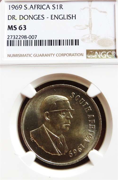 1969 Dr.Donges English R1 Silver NGC MS63