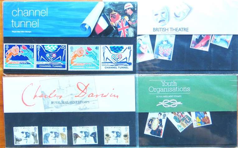 4 x GB Mint Stamp Set Packs - 1 Bid for All