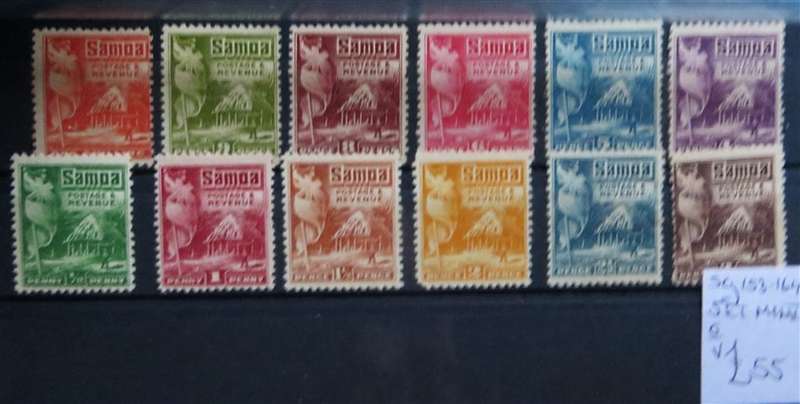 Samoa Mint Set on Card SG.153-164