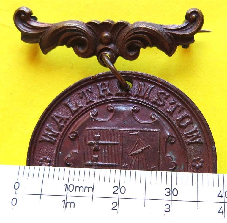 1901 School Board of Walthamstow Medal - 38mm with Pin Clasp - Spencer & Co.