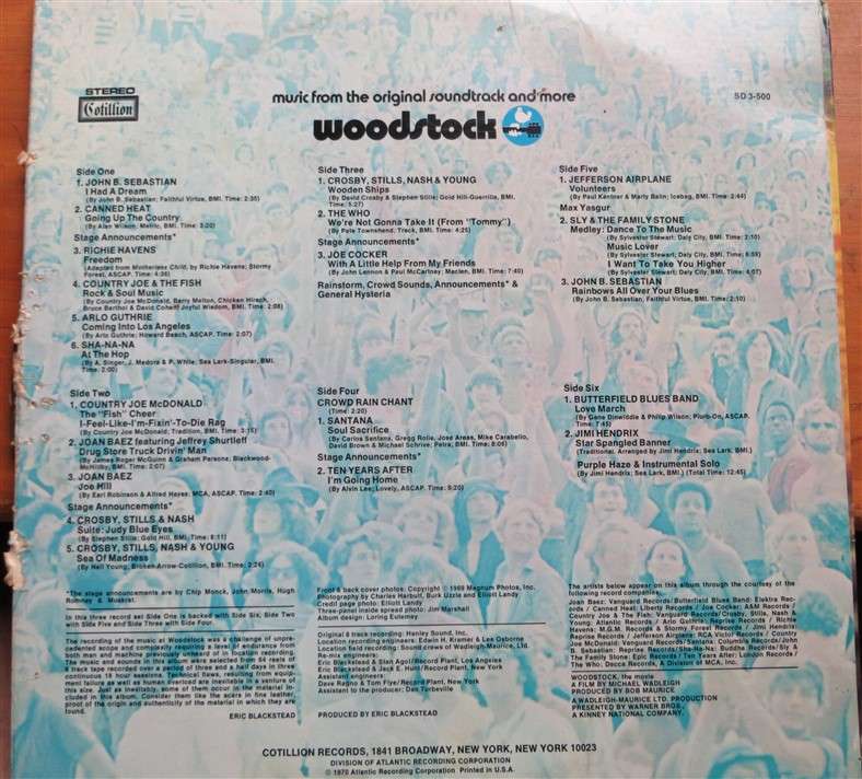 Woodstock (Canned Heat/Hendrix/The Who) - 3 x Vintage LP Set - VG
