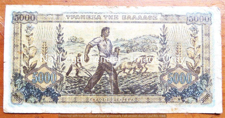 1942 Greece - 5000 Drachma Bank note