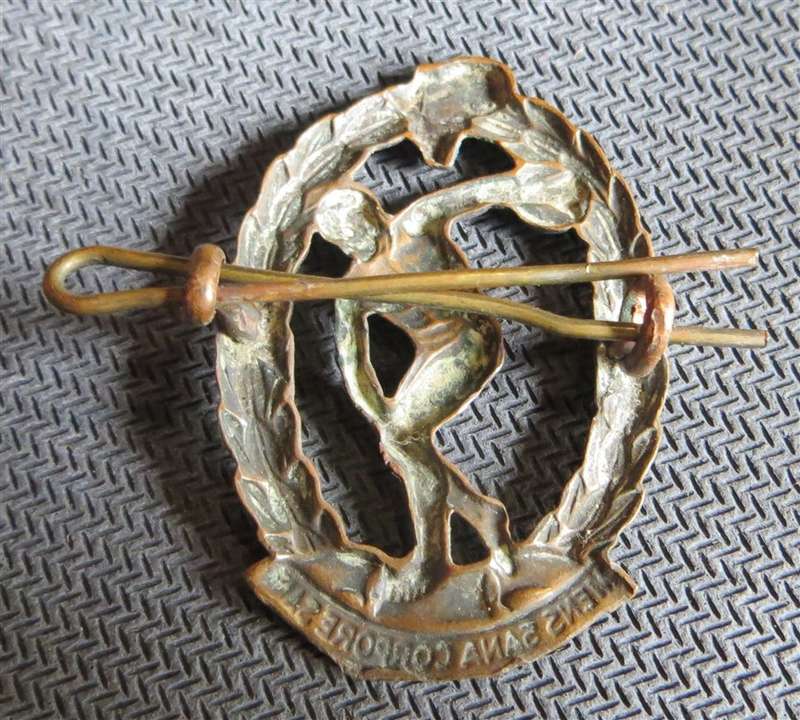 1941-46 Physical training Brigade Cap Badge - Worn with Lugs intact