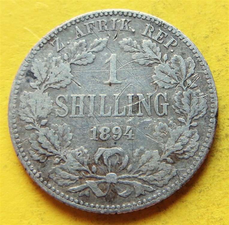 1894 ZAR 0.925 Silver 1/ Shilling Pence Coin