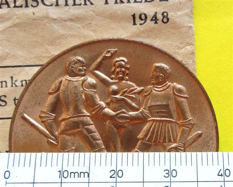 1648 - 1948 German Pax Optima Rerum - Westfalischer Friede Medallion