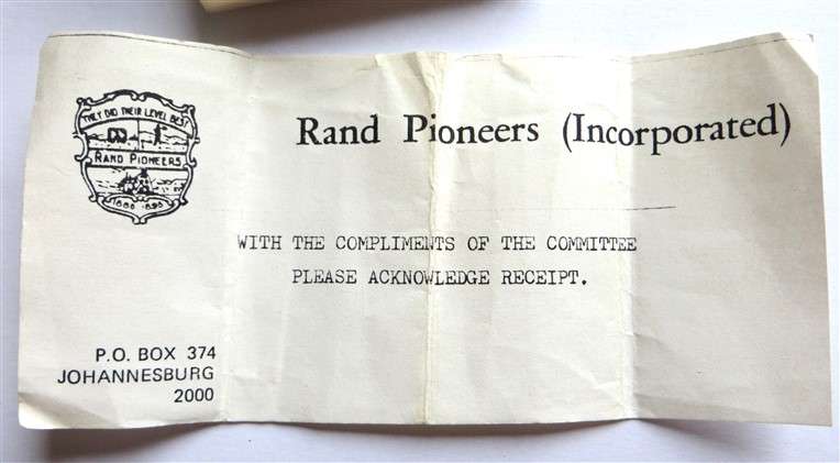 1986 Rand Pioneers JHB Centenary Medallion in Box - Unknown Metal