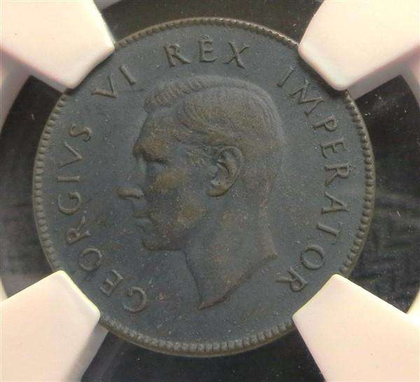 1938 SA Union 1/4d Quarter Penny XF45 Graded