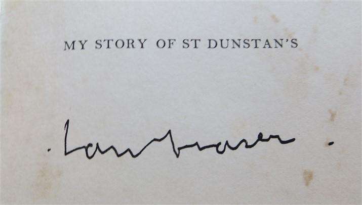 My Story of St Dunstan's - Signed by Author - Lord Fraser of Lonsdale