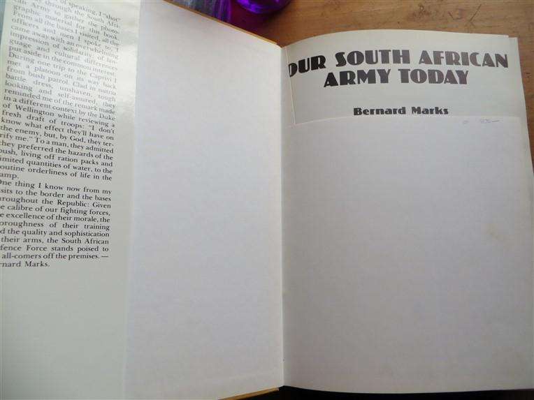 Our South African Army Today - Bernard Marks - Hardcover - See Pics