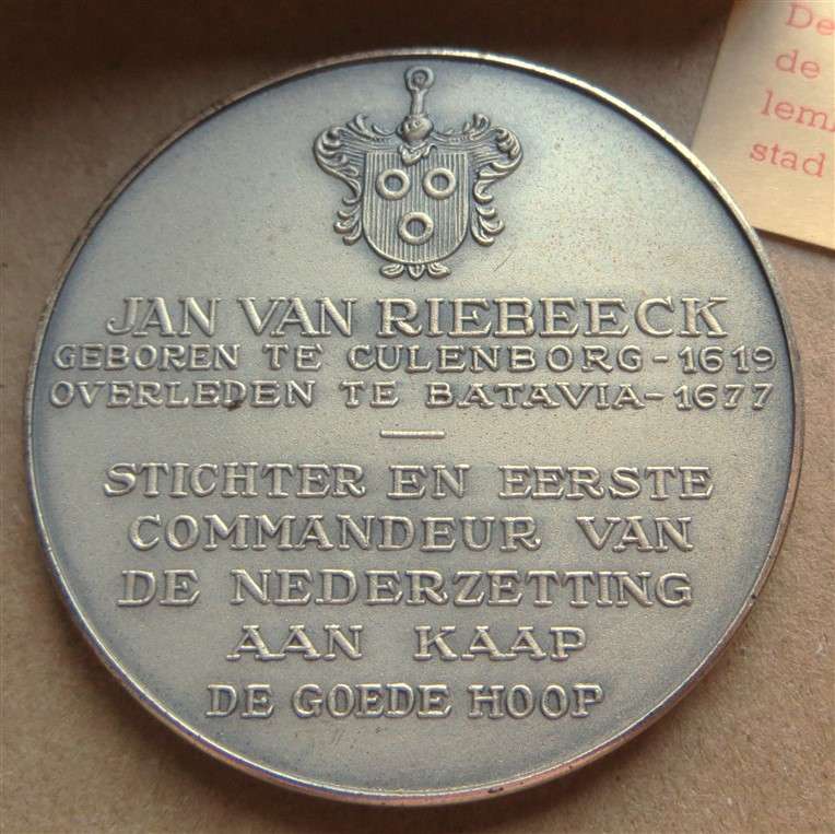 Jan Van Riebeeck Silver 40,7mm Comemmorative Medallion in Box