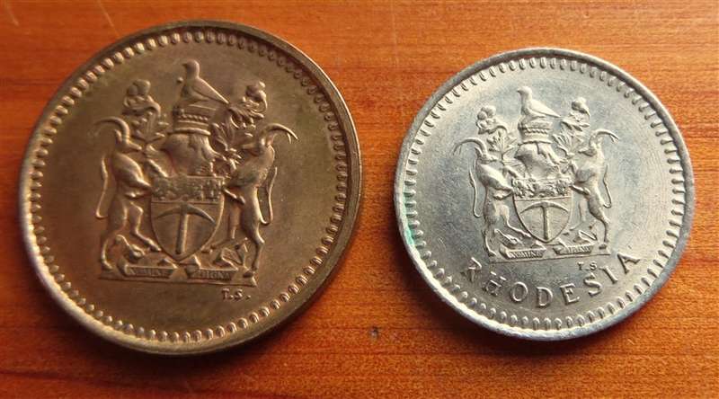 1977 Rhodesia 1c + 5c Coin Lot - Condition