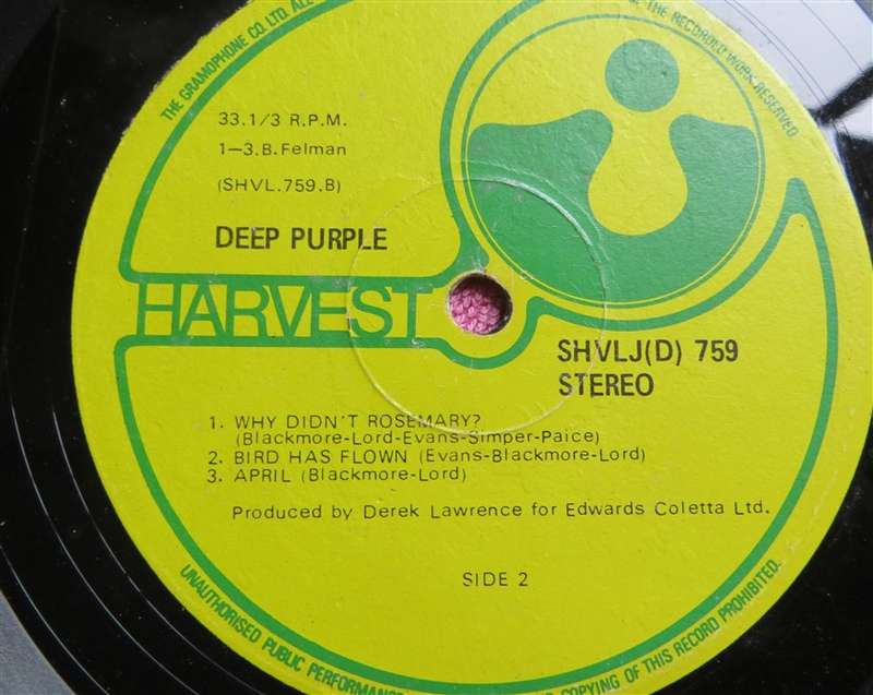 Deep Purple  - Vintage Vinyl LP VG