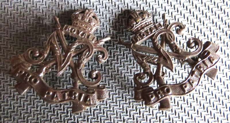 Pair Natal Carbineers Collar badges - Lugs intact